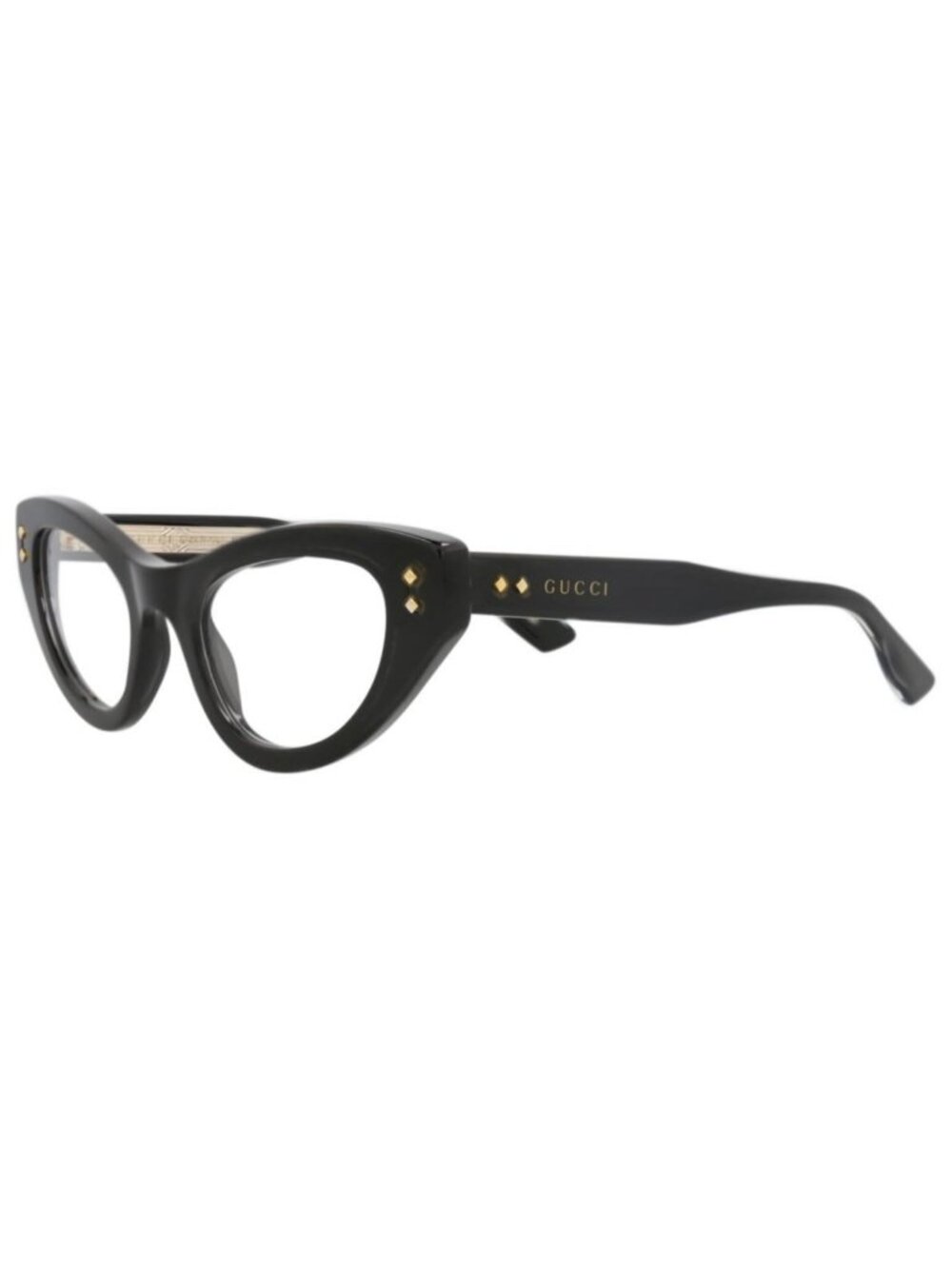 New Gucci Womens Cat Eye Black Black Transparent Fashion Designer Eyeglasses